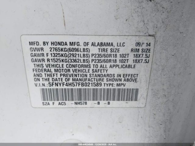 Honda Pilot Ex-l Image 9